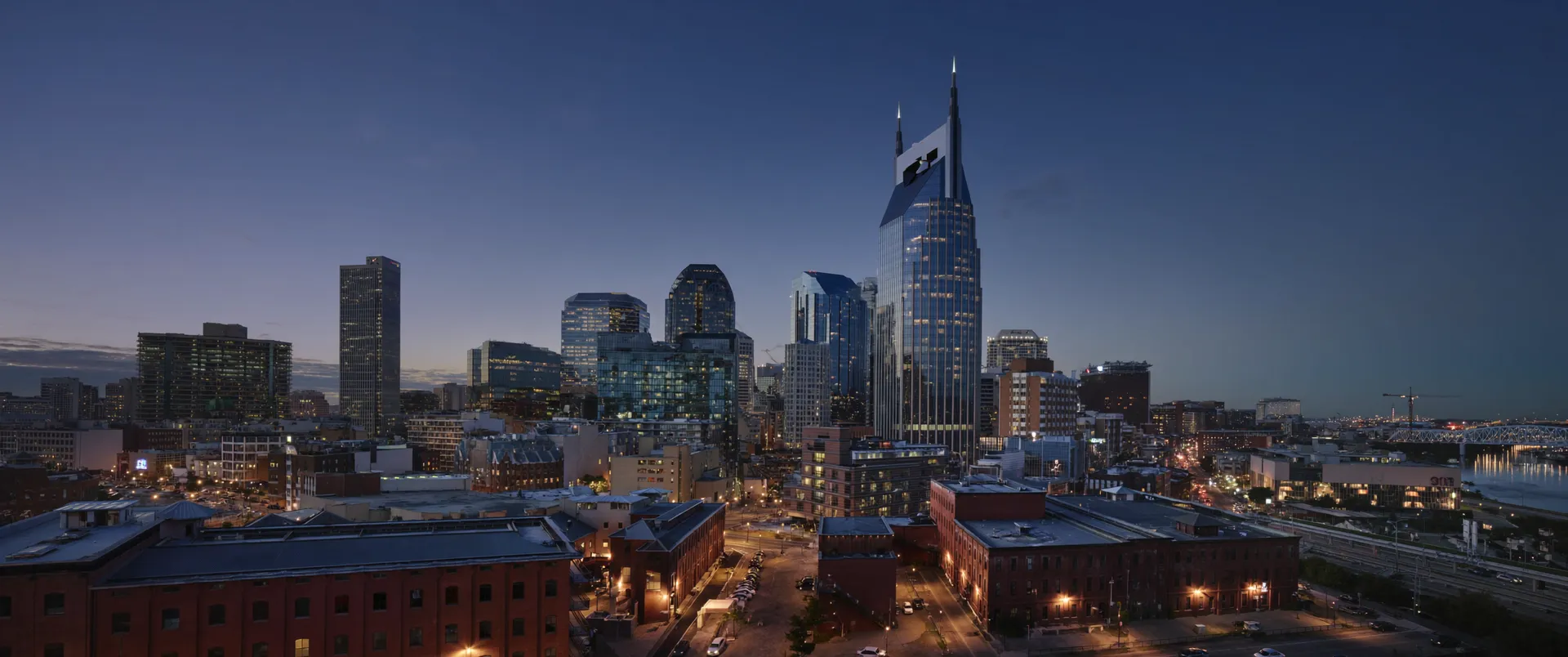 Downtown Nashville at dusk